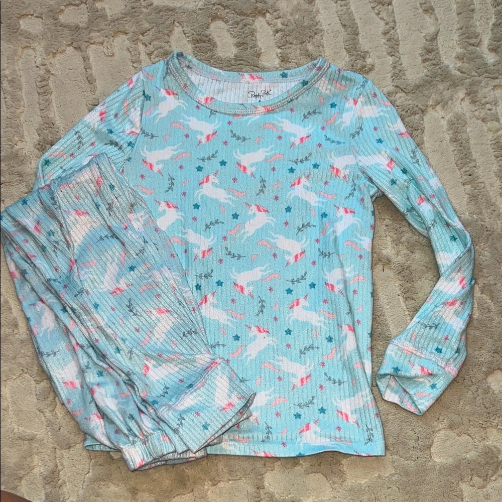 Rene Rofe aqua unicorn 🦄 Pajama set long sleeve 8 or 10 super soft